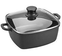 Lacor - 25829 - Square Stewing Pot - Cast Aluminium with Glass Lid - 28 x 28 cm