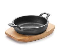 Lacor 25872 Magma Round Dish with Wood Base, 15 cm, Black