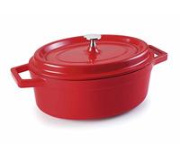Lacor 25927 Oval Cast Aluminium Casserole, 26 x 20 cm, Red