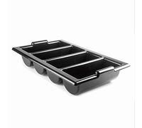 Lacor - 33121 - GN Cutlery Box, Cutlery Organizer, Contains 4 Compartments for Kitchen Utensils, Polypropylene Container, 52.5 x 32 x 9.5 cm, Black.