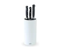 Lacor - 39037 Knife Dowel White, Universal Block for Knives, Multi-Directional, Matt White, Diameter 11 cm, Height 22 cm, Dishwasher Safe