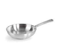 LACOR 45424 Foodie, Non-Stick Frying Pan, Compatible with All Types of Kitchen, Ecological, Thermo Diffuser Bottom, Stainless Steel, 24 cm, Grey