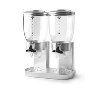 LACOR 62596 - Cereal Dispenser, Nuts, Pasta and Candy, Double Container, Two 2 L Containers, Rotating System, BPA Free, 27 x 16.5 x 35 cm, Grey