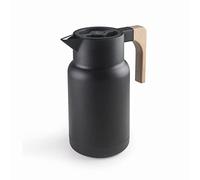 LACOR - 62598 - Thermos Flask for Liquids in Black, Cold and Heat, Polypropylene, Double Wall with Glass Layer Inside, Insulating Cap, Capacity: 1 L, Black