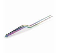 Lacor - 62873 - Rainbow Precision Plate Kitchen Tweezers, Stainless Steel 18/10, Non-Slip Handle, Maximum Quality, Length 21 cm, Iridescent