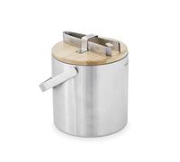 LACOR 65514 Nordic Ice Container, Stainless Steel, Double Wall Insulating, Includes 100% Natural Bamboo Lid Clamp 18/10, 14 cm, Capacity: 1.3 L