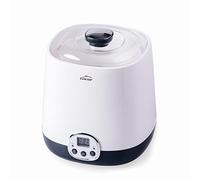 Lacor - 69345 - HerA Supersillenciosa Joghurthersteller, ideal für die Herstellung von Kefir und griechischem Joghurt, Enthält Timer 48 Stunden, LED-Bildschirm, Kapazität: 1L, Ø 16.8 x 18.8 cm, Weiß
