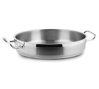 Lacor Eco-Chef Round Dish Without Lid, Stainless Steel, Silver, 28 cm