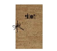 Lacor Helen Collection 28342 Menu Holder Made of Imitation Leather Bound with Leather Cord, Heat Sealed in Brown, 16 x 28 Inches