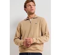 Lacoste 1/4 Zip Regular Fit High Neck Sweatshirt - Beige, Beige, Size S, Men Beige