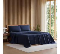 Lacoste 100% Cotton Percale Duvet Cover Set, 4 Piece Bedding Set, Fresh, Clean, Matte, Durable, Oeko-Tex Certified, Solid, Navy, Double