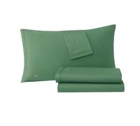 Lacoste 100% Cotton Percale Duvet Cover Set, 4 Piece Bedding Set, Fresh, Crisp, Matte, Durable, Oeko-Tex Certified, Solid, Green, King