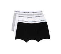 Lacoste 3-Pack Boxer Trunks, Black/White/Grey - Medium