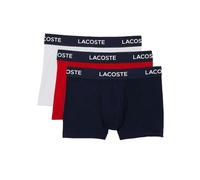Lacoste 3-Pack Boxer Trunks, Navy/Red/White - Large