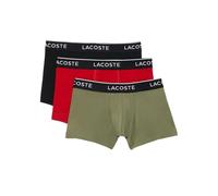 Lacoste Cotton Stretch Trunks, 3 Pack, Khaki Green/Red/Black (UK, Alpha, M, Regular, Regular, Khaki Green/Red/Black)