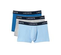 Lacoste 3-Pack Casual Boxer Trunks, Blue/Grey - Medium