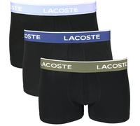 Lacoste 3-Pack Casual Boxer Trunks With Coloured Waistbands, Black - XX-Large