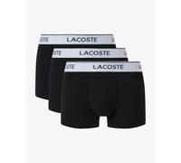 Lacoste 3-Pack Contrast Stripe Stretch Cotton Mens Trunks - Black 031
