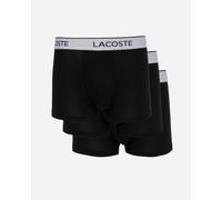 Lacoste 3-Pack Contrast Stripe Stretch Cotton Mens Trunks - Black 031 - Black 031 - L