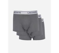 Lacoste 3-Pack Contrast Stripe Stretch Cotton Mens Trunks - Lead Grey S6K - Lead Grey S6K - XL