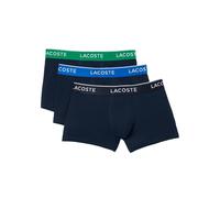 Lacoste 3-Pack Contrasting Waistband Casual Boxer Trunks, Navy - Large