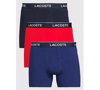 Lacoste 3 Pack Cotton Stretch Boxer Briefs, Multi, Size M, Men Print