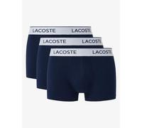 Lacoste 3 Pack Cotton Stretch Jersey Logo Trunks Navy