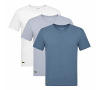 Lacoste 3 Pack Lounge Cotton T-Shirts White/Phoenix Blue/Abyss