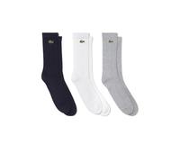 Lacoste 3 Pack Mens Crew Socks - Multicolour Cotton - Size UK 6-9