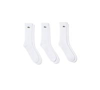 Lacoste 3 Pack Mens Crew Socks - White Cotton - Size UK 6-9