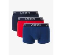 Lacoste 3-Pack of Mens Trunks - Navy Blue/Red-Methylene W64