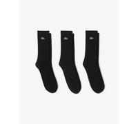 Lacoste 3 Pack Sport Mens High Cut Socks - Black/Black-Black 8VM - Black/Black-Black 8VM - UK6-UK8