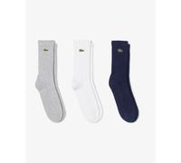 Lacoste 3 Pack Sport Mens High Cut Socks - Silver Chine/White-Navy Blue TYA