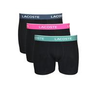 Lacoste 3-Pack Stretch Cotton Boxer Briefs, Black/Falcon/Spruce/Malva - Small