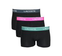 Lacoste 3-Pack Stretch Cotton Logo Waist Boxer Trunks, Black/Falcon/Spruce/Malva - Medium