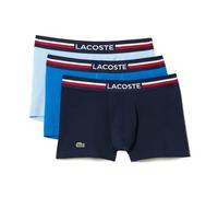 Lacoste 3-Pack Tricolor Waist Trunks - Navy Blue / Azure / Blue MIJ