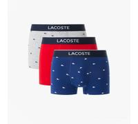 Lacoste 3 Pack Trunks Mens Trunks Methylene/Silver Chine/Red - Medium