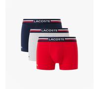 Lacoste 3 Pack Trunks Mens Trunks Navy Blue/Silver Chine/Red - Medium
