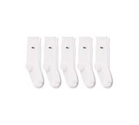 Lacoste Mens 5-Pack High-Cut Organic Cotton Socks - White - Size UK 9-12