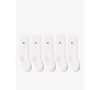 Lacoste 5 Pack Cotton Rich Trainer Socks White Mix
