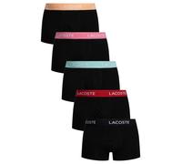 Lacoste Men's 5 Pack Cotton Stretch Trunks, Black