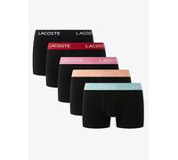 Lacoste 5 Pack Cotton Trunks- Black Multi, Black, Size L, Men Black