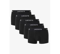 Lacoste 5-Pack Stretch Cotton Logo Waist Trunks, Black, Size 2Xl, Men Black