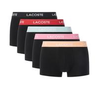 Lacoste Men's 5 Pack Cotton Stretch Trunks, Black