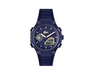 Lacoste Analog-Digital Multifunction Quartz Watch for Men LC33 Collection with Navy Blue Silicone Bracelet - 2011434
