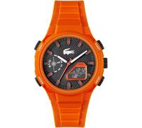 Lacoste Analog-Digital Multifunction Quartz Watch for Men LC33 Collection with Orange Silicone Bracelet - 2011369