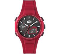 Lacoste Analog-Digital Multifunction Quartz Watch for Men LC33 Collection with Red Silicone Bracelet - 2011368