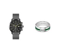 Lacoste Analogue Multifunction Quartz Watch for Men & Baseline Collection Ring