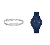 Lacoste Analogue Quartz Watch for Men with Navy Blue Silicone Bracelet - 2011172 Men's Baseline Collection Chain Bracelet - 2040081