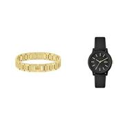 Lacoste Analogue Quartz Watch for Women with Black Silicone Bracelet - 2001212 Men's Metropole Collection Link Bracelet Embellished with Petit piqué Pattern - 2040120